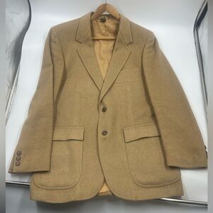 Vintage Sears The Men Store Camel Hair Blend Blazer Jacket Size 42r